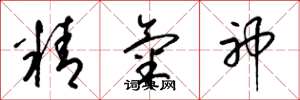 梁錦英精氣神草書怎么寫