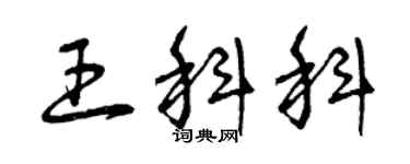 曾慶福王科科草書個性簽名怎么寫