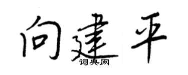 王正良向建平行書個性簽名怎么寫