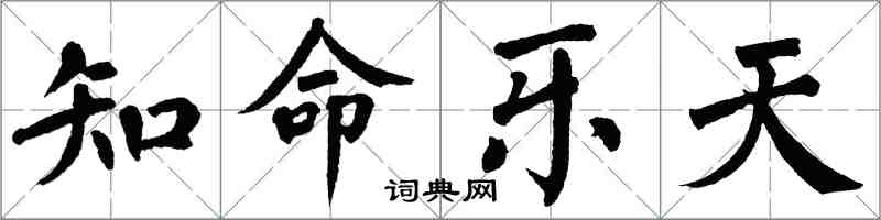 翁闓運知命樂天楷書怎么寫