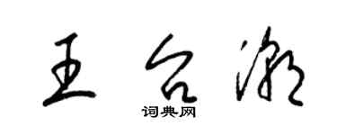 梁錦英王台潮草書個性簽名怎么寫