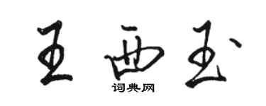 駱恆光王西玉行書個性簽名怎么寫