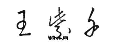 駱恆光王紫千草書個性簽名怎么寫