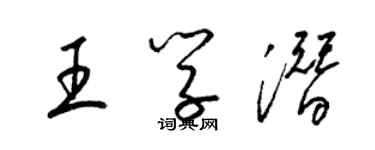 梁錦英王學潛草書個性簽名怎么寫