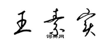 梁錦英王素實草書個性簽名怎么寫