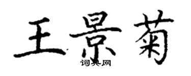 丁謙王景菊楷書個性簽名怎么寫