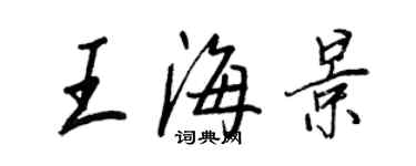 王正良王海景行書個性簽名怎么寫