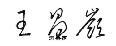 駱恆光王昌嶺草書個性簽名怎么寫