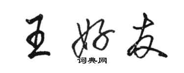 駱恆光王好友行書個性簽名怎么寫