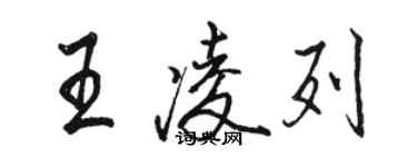 駱恆光王凌列行書個性簽名怎么寫