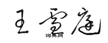 駱恆光王雪庭草書個性簽名怎么寫