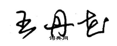 朱錫榮王丹花草書個性簽名怎么寫