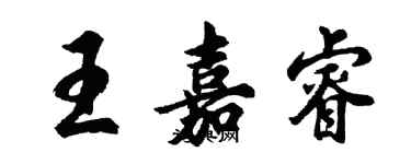 胡問遂王嘉睿行書個性簽名怎么寫