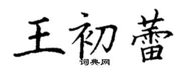 丁謙王初蕾楷書個性簽名怎么寫