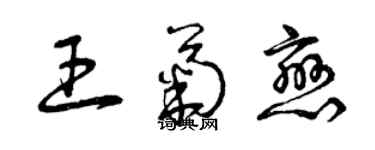 曾慶福王菊戀草書個性簽名怎么寫