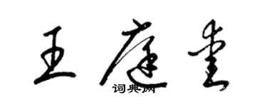 梁錦英王庭愛草書個性簽名怎么寫