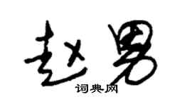 朱錫榮趙男草書個性簽名怎么寫
