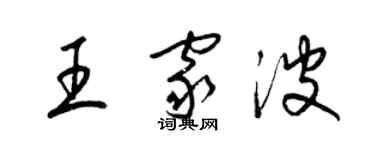 梁錦英王家波草書個性簽名怎么寫