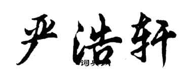 胡問遂嚴浩軒行書個性簽名怎么寫