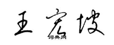 梁錦英王宏坡草書個性簽名怎么寫