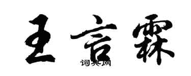 胡問遂王言霖行書個性簽名怎么寫