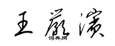 梁錦英王嚴濱草書個性簽名怎么寫