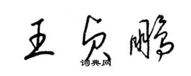 梁錦英王貞鵬草書個性簽名怎么寫