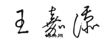 駱恆光王嘉添草書個性簽名怎么寫
