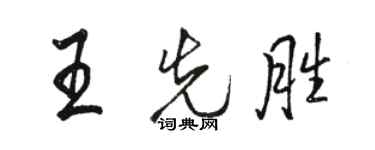 駱恆光王先勝行書個性簽名怎么寫