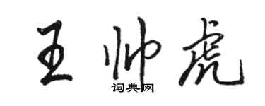 駱恆光王帥虎行書個性簽名怎么寫
