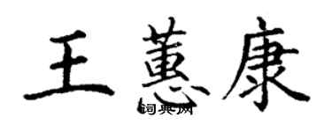 丁謙王蕙康楷書個性簽名怎么寫