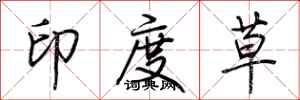 荊霄鵬印度草行書怎么寫