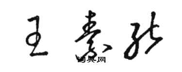 駱恆光王素能草書個性簽名怎么寫