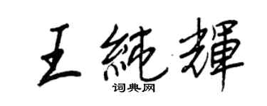 王正良王純輝行書個性簽名怎么寫