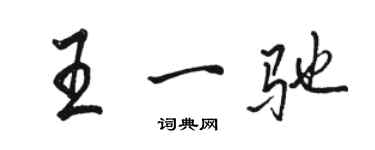 駱恆光王一馳行書個性簽名怎么寫