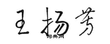 駱恆光王揚芳草書個性簽名怎么寫