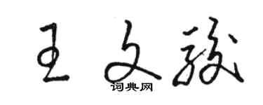 駱恆光王文駿草書個性簽名怎么寫