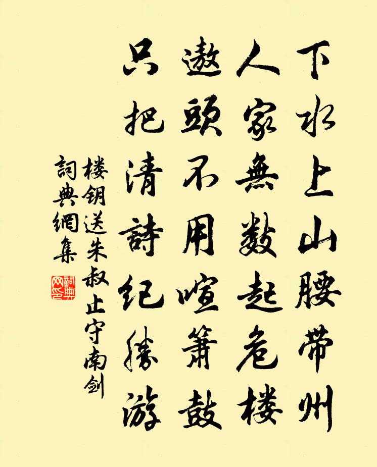 樓鑰送朱叔止守南劍書法作品欣賞