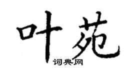 丁謙葉苑楷書個性簽名怎么寫