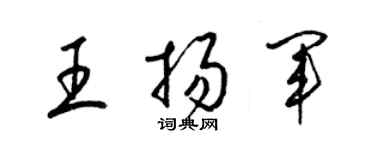 梁錦英王揚軍草書個性簽名怎么寫