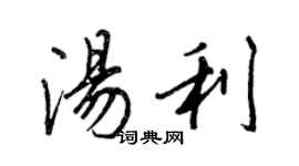 王正良湯利行書個性簽名怎么寫