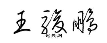 梁錦英王駿鵬草書個性簽名怎么寫