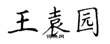 丁謙王袁園楷書個性簽名怎么寫