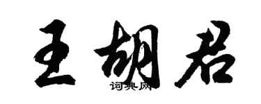 胡問遂王胡君行書個性簽名怎么寫