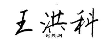 王正良王洪科行書個性簽名怎么寫