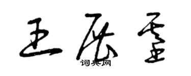 曾慶福王展基草書個性簽名怎么寫