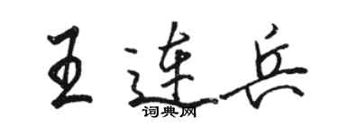 駱恆光王連兵行書個性簽名怎么寫
