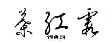 梁錦英葉紅霞草書個性簽名怎么寫