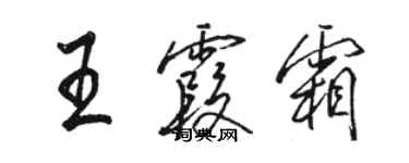 駱恆光王霞霜行書個性簽名怎么寫