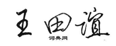 駱恆光王田誼行書個性簽名怎么寫